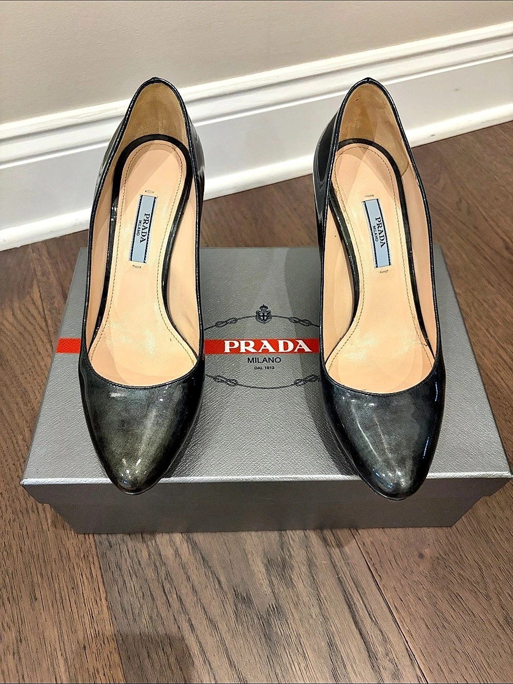 Prada Black Pointed-Toe Platform Heels